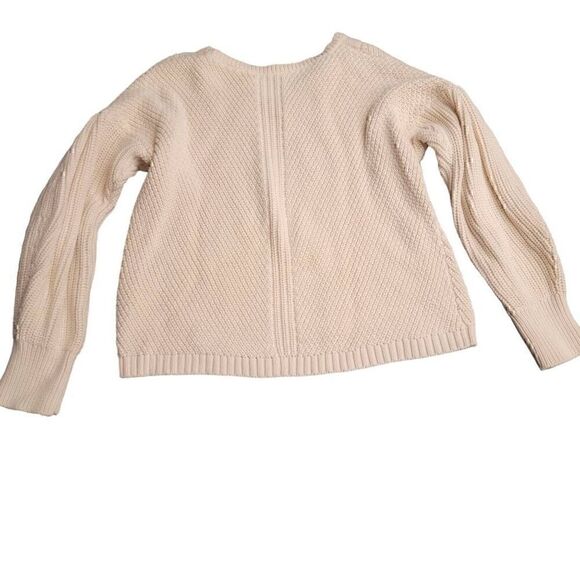 French Connection Neutral Off White  Cream Chunky Blousy Cropped Cotton Sweater - Picture 5 of 7